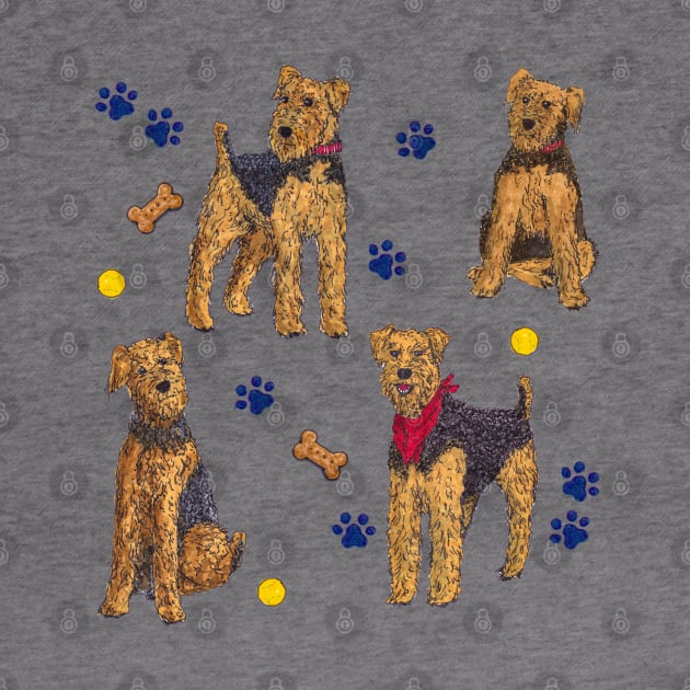 Airedale Terriers by katydidkay